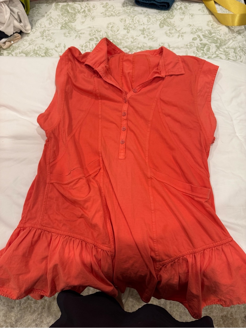 Anthropologie Daily Practice Dress: Coral Red